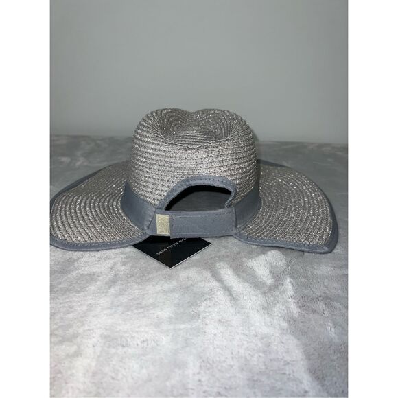 NEW! Women’s Saks Fifth Ave Silver Coastal Beach Summer Bucket Hat - Picture 3 of 9